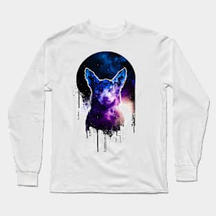 Dingo Wild Dog Stencil Minimal Long Sleeve T-Shirt